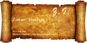 Zakar Ibolya névjegykártya